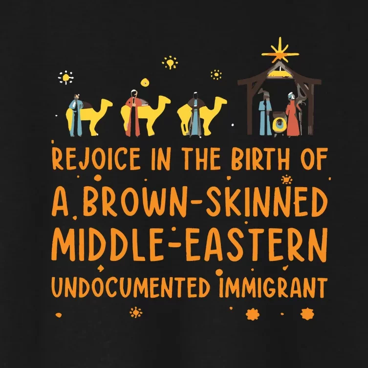 Rejoice In The Birth Of A Brown Skinned Middle Eastern Women's Crop Top Tee