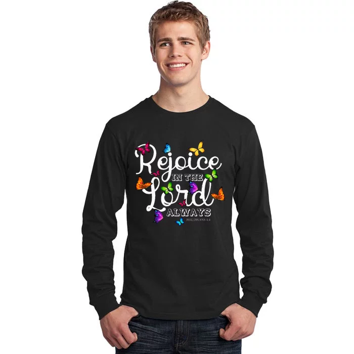 Rejoice In The Lord Always Philippians 44 Bible Verse Tall Long Sleeve T-Shirt