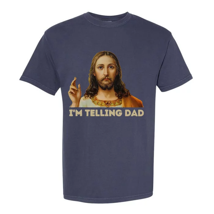 Retro IM Telling Dad Funny Religious Christian Jesus Garment-Dyed Heavyweight T-Shirt