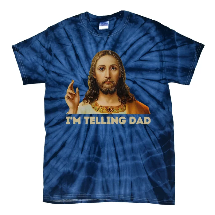 Retro IM Telling Dad Funny Religious Christian Jesus Tie-Dye T-Shirt