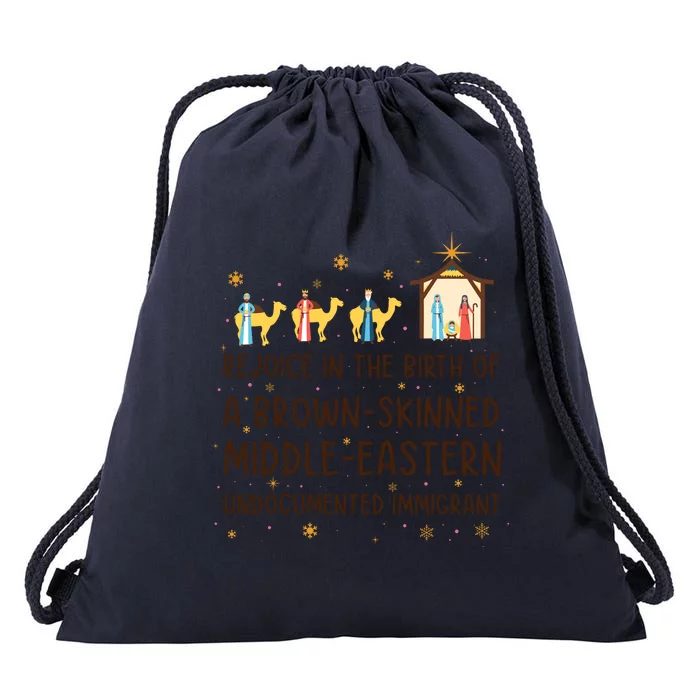 Rejoice In The Birth Of A Brownskinned Middle Eastern Drawstring Bag