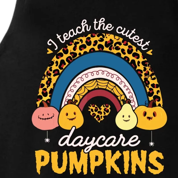 Rainbow I Teach The Cutest Pumpkin Halloween Daycare Teacher Ladies Tri-Blend Wicking Tank