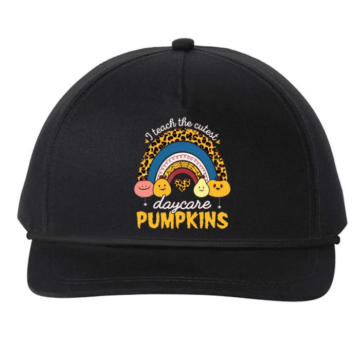 Rainbow I Teach The Cutest Pumpkin Halloween Daycare Teacher Snapback Five-Panel Rope Hat