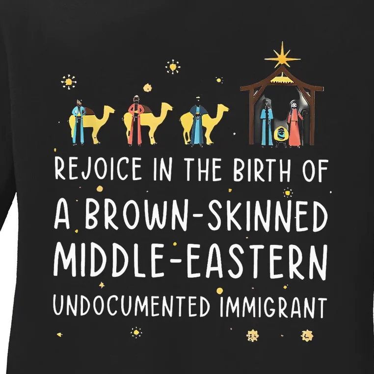 Rejoice In The Birth Of A Brown Skinned Middle Eastern Ladies Long Sleeve Shirt