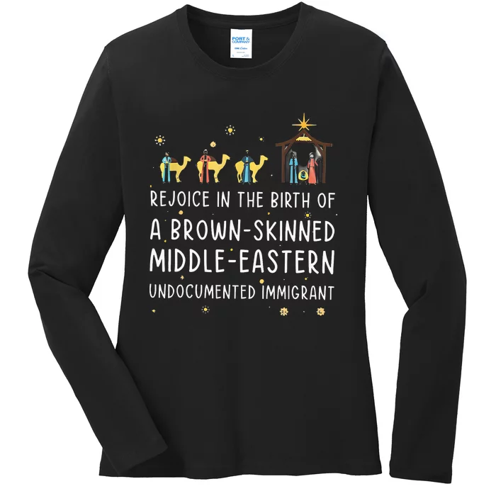 Rejoice In The Birth Of A Brown Skinned Middle Eastern Ladies Long Sleeve Shirt