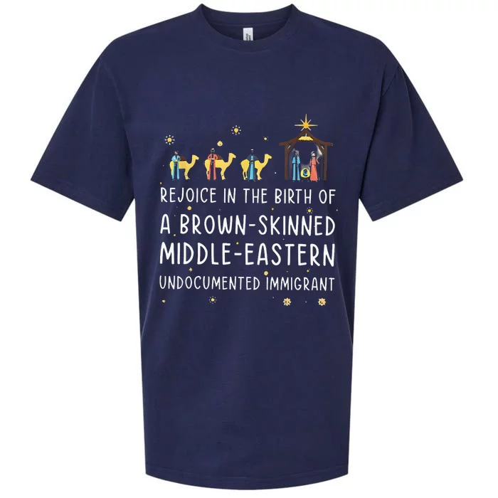 Rejoice In The Birth Of A Brown Skinned Middle Eastern Sueded Cloud Jersey T-Shirt