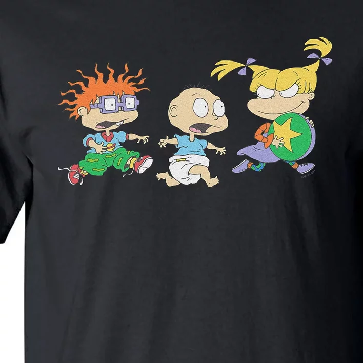 Rugrats Iconic Trio Angelica Tommy Chuckie Big Chest Logo Tall T-Shirt