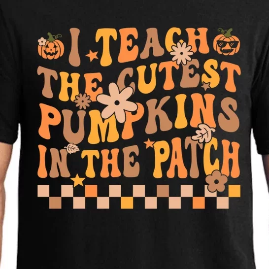 Retro I Teach Cutest Pumpkins In The Patch Teacher Halloween Cute Gift Pajama Set