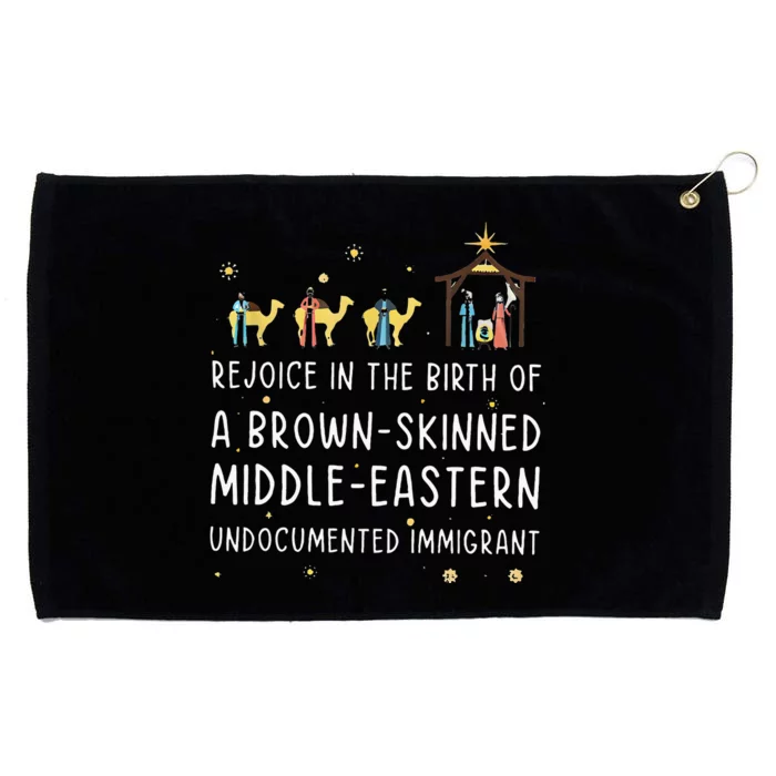 Rejoice In The Birth Of A Brown Skinned Middle Eastern Grommeted Golf Towel