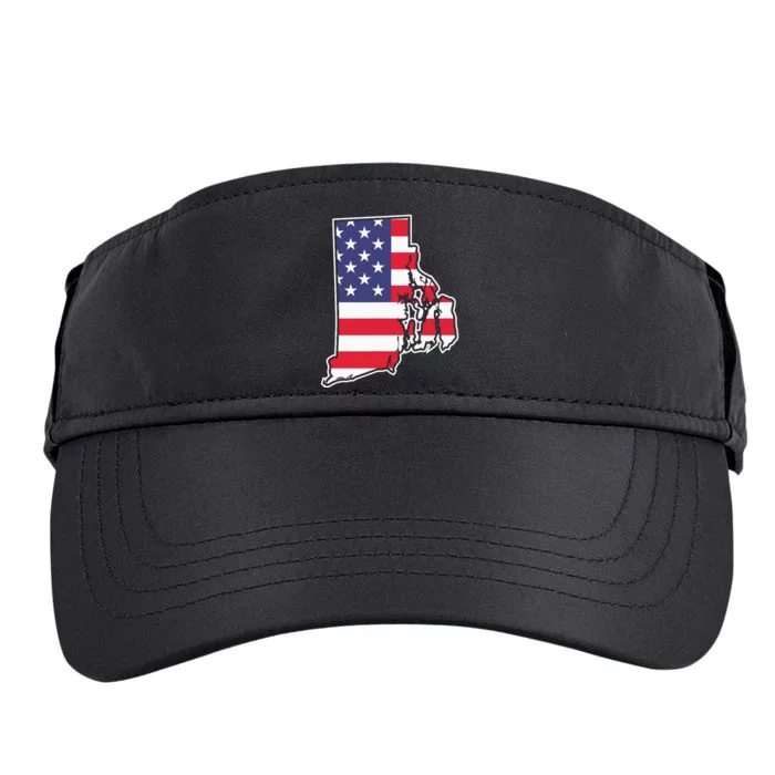 Rhode Island Usa Flag State Outline Patriotic American Adult Drive Performance Visor