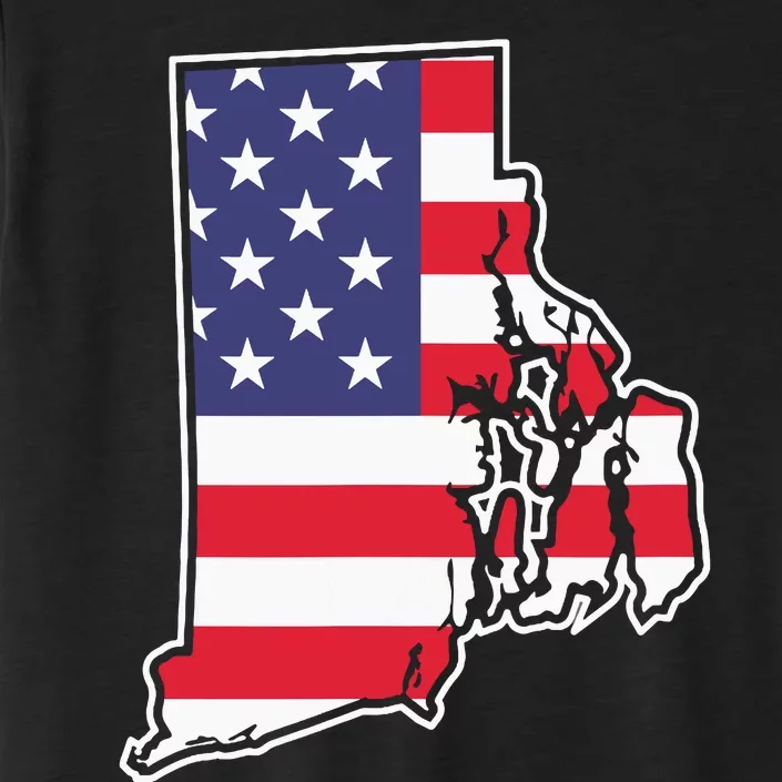 Rhode Island Usa Flag State Outline Patriotic American ChromaSoft Performance T-Shirt