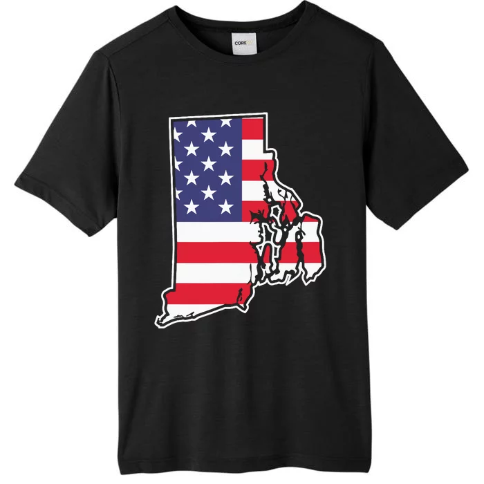 Rhode Island Usa Flag State Outline Patriotic American ChromaSoft Performance T-Shirt