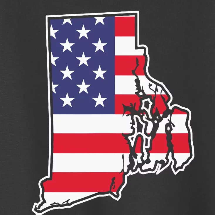 Rhode Island Usa Flag State Outline Patriotic American Toddler T-Shirt