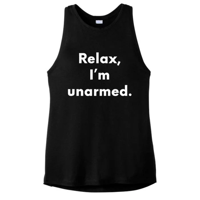 Relax I’M Unarmed Funny Amputee Ladies Tri-Blend Wicking Tank