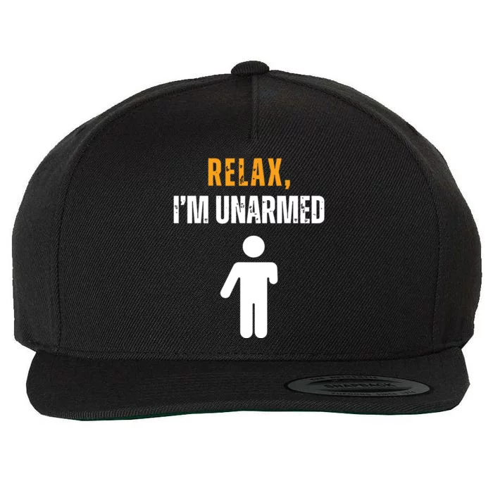 Relax Im Unarmed Funny Hand Amputee Wool Snapback Cap