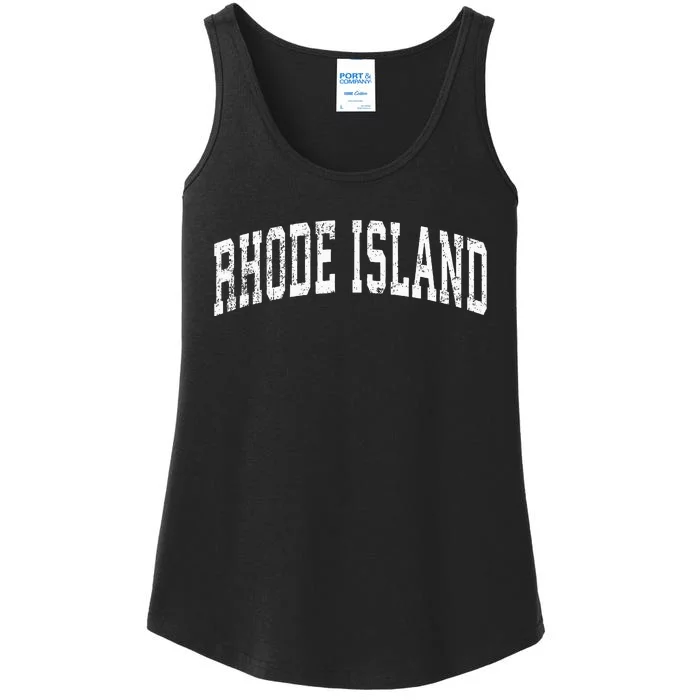 Rhode Island Vintage Varsity Sports Text Ladies Essential Tank