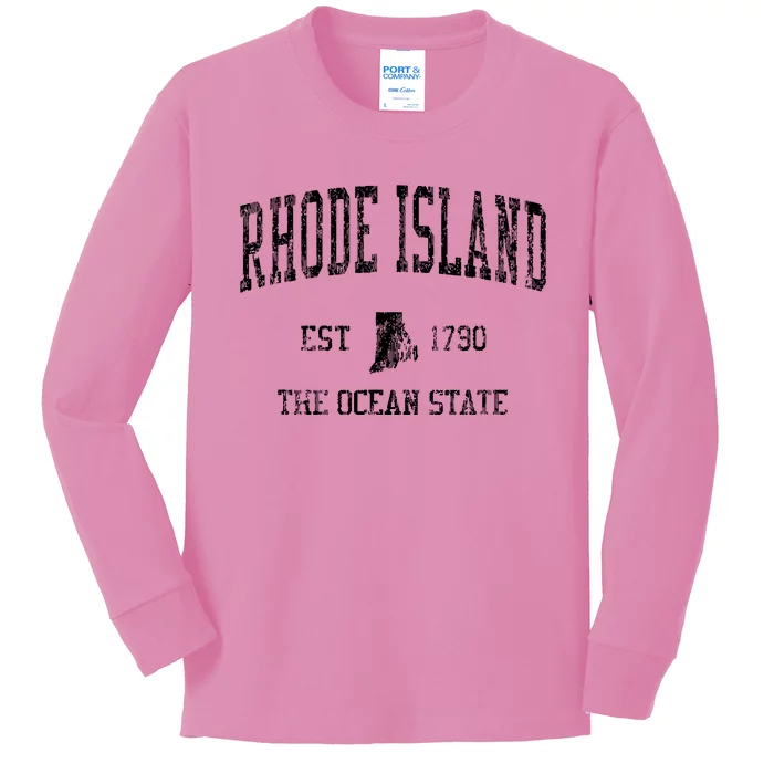 Rhode Island Vintage Sports Ri Design Rhode Islander Kids Long Sleeve Shirt