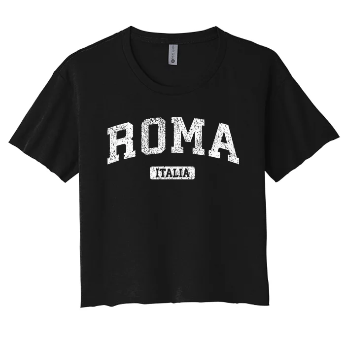 Rome Italy Vintage Sports Design Women's Crop Top Tee