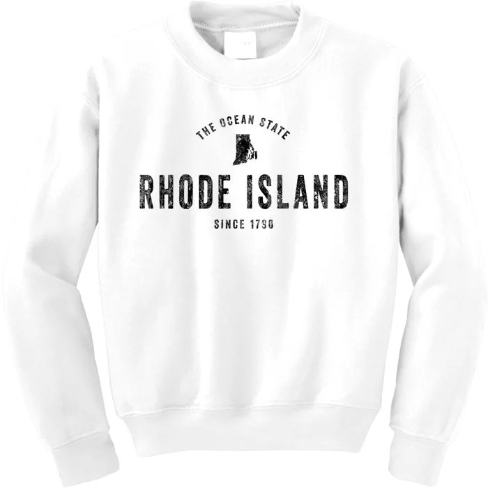 Rhode Island Vintage Established Sports Design Retro Ri Kids Sweatshirt