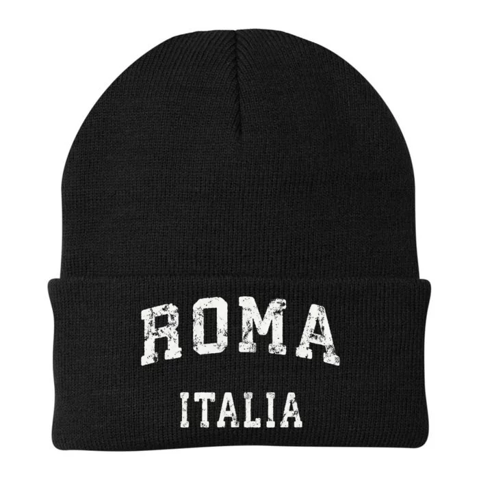 Rome Italy Vintage Roma Italia Sports Design Knit Cap Winter Beanie