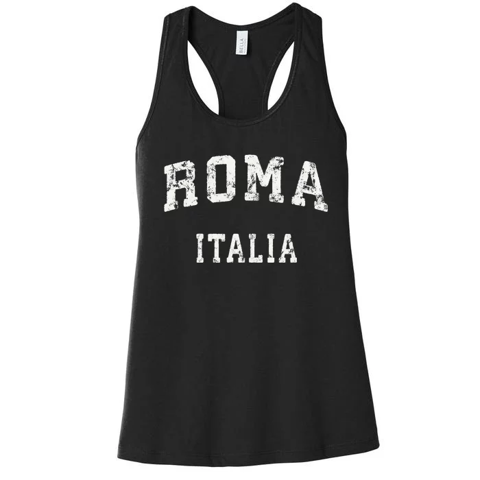 Rome Italy Vintage Roma Italia Sports Design Women's Racerback Tank