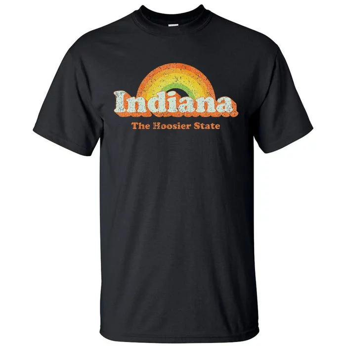 Retro Indiana Vintage 70s Rainbow Design Tall T-Shirt