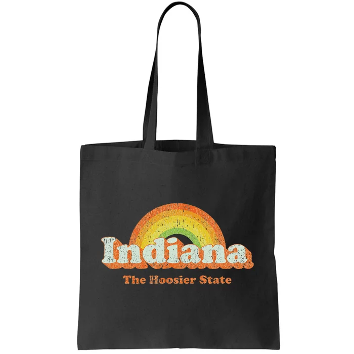 Retro Indiana Vintage 70s Rainbow Design Tote Bag