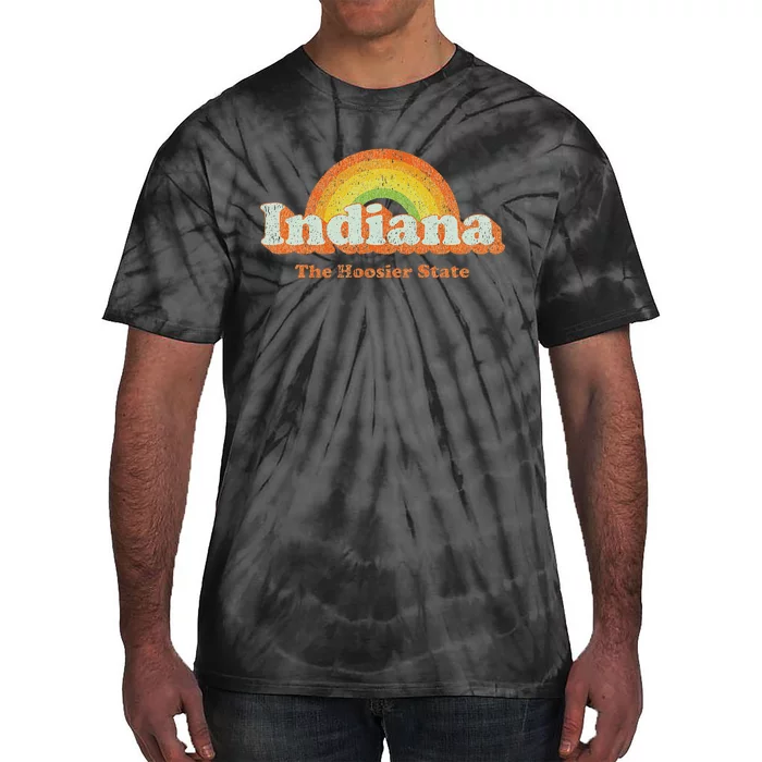 Retro Indiana Vintage 70s Rainbow Design Tie-Dye T-Shirt