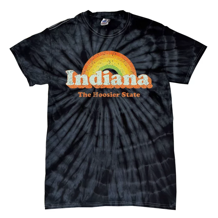 Retro Indiana Vintage 70s Rainbow Design Tie-Dye T-Shirt