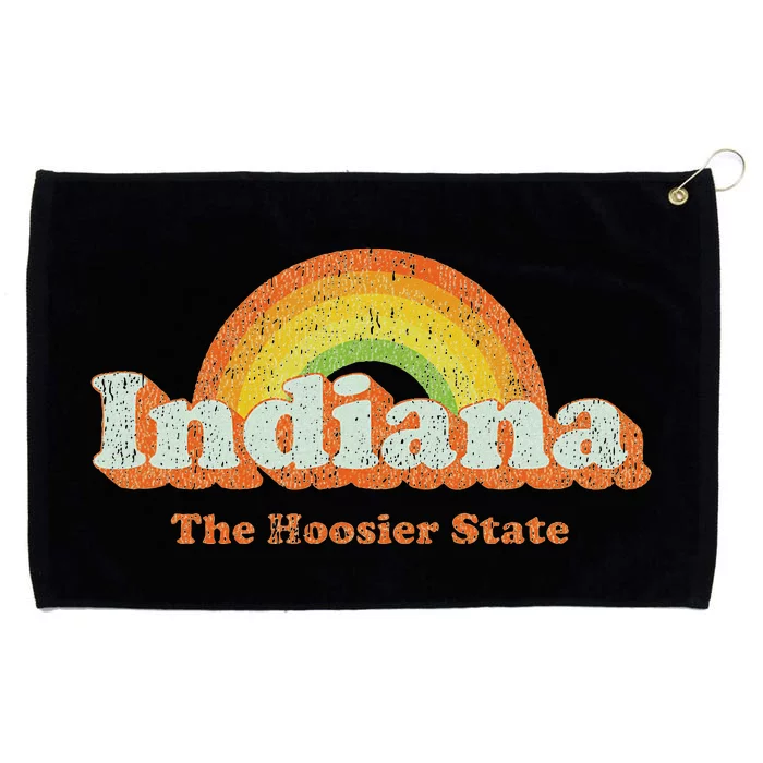 Retro Indiana Vintage 70s Rainbow Design Grommeted Golf Towel