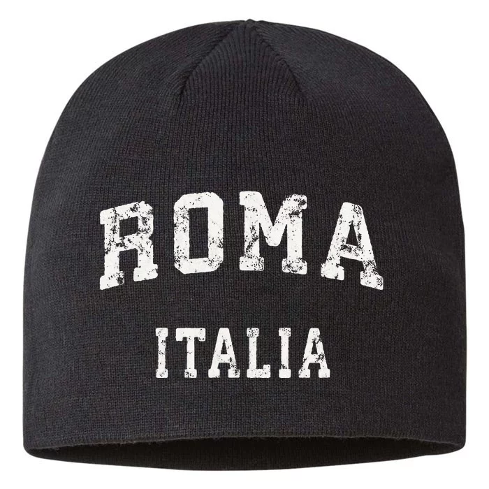 Rome Italy Vintage Roma Italia Sports Design 8 1/2in Sustainable Knit Beanie