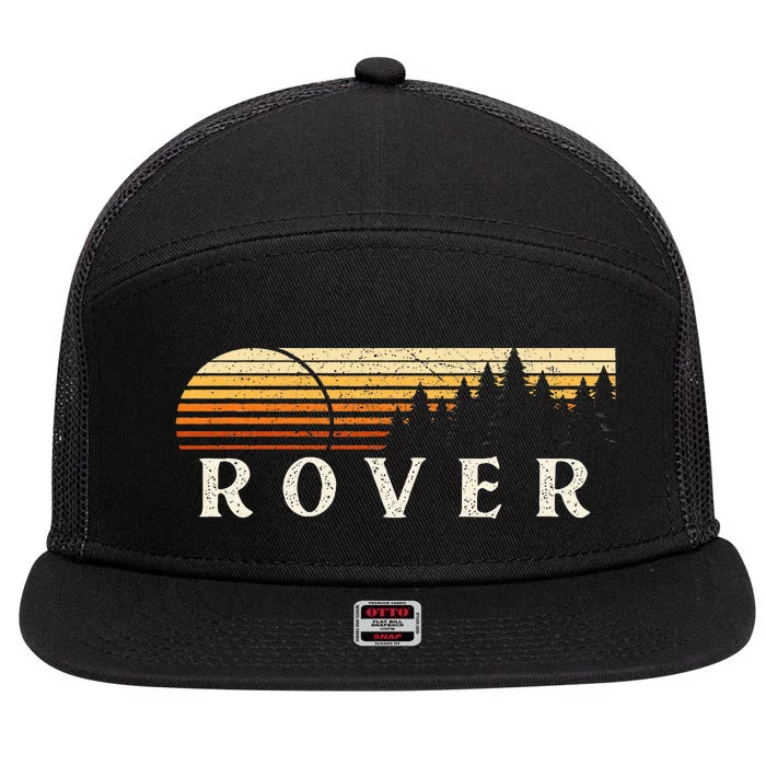 Rover Id Vintage Evergreen Sunset Eighties Retro 7 Panel Mesh Trucker Snapback Hat