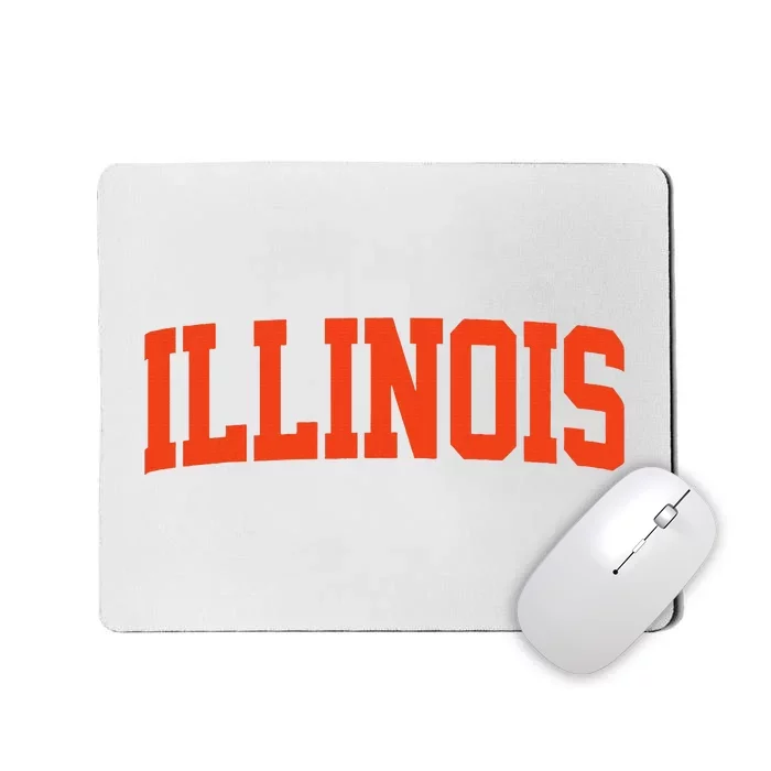 Retro Illinois Vintage Illinois Orange Blue Throwback Il Mousepad