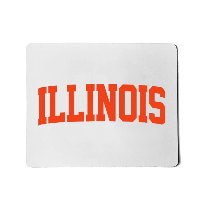 Retro Illinois Vintage Illinois Orange Blue Throwback Il Mousepad