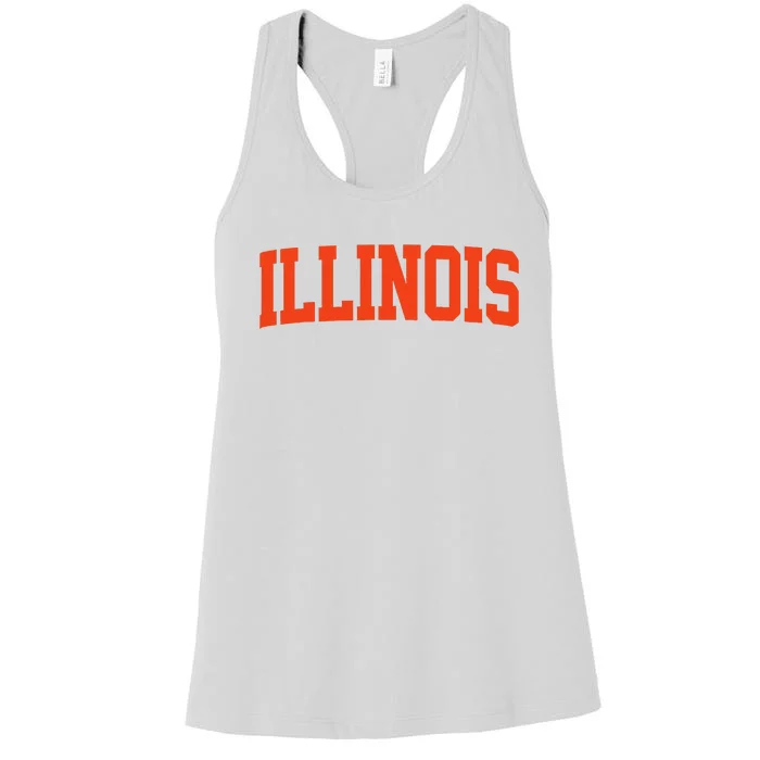 Retro Illinois Vintage Illinois Orange Blue Throwback Il Women's Racerback Tank