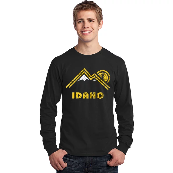 Retro Idaho Vintage Mountains Long Sleeve Shirt