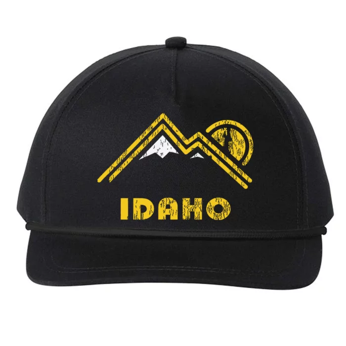 Retro Idaho Vintage Mountains Snapback Five-Panel Rope Hat