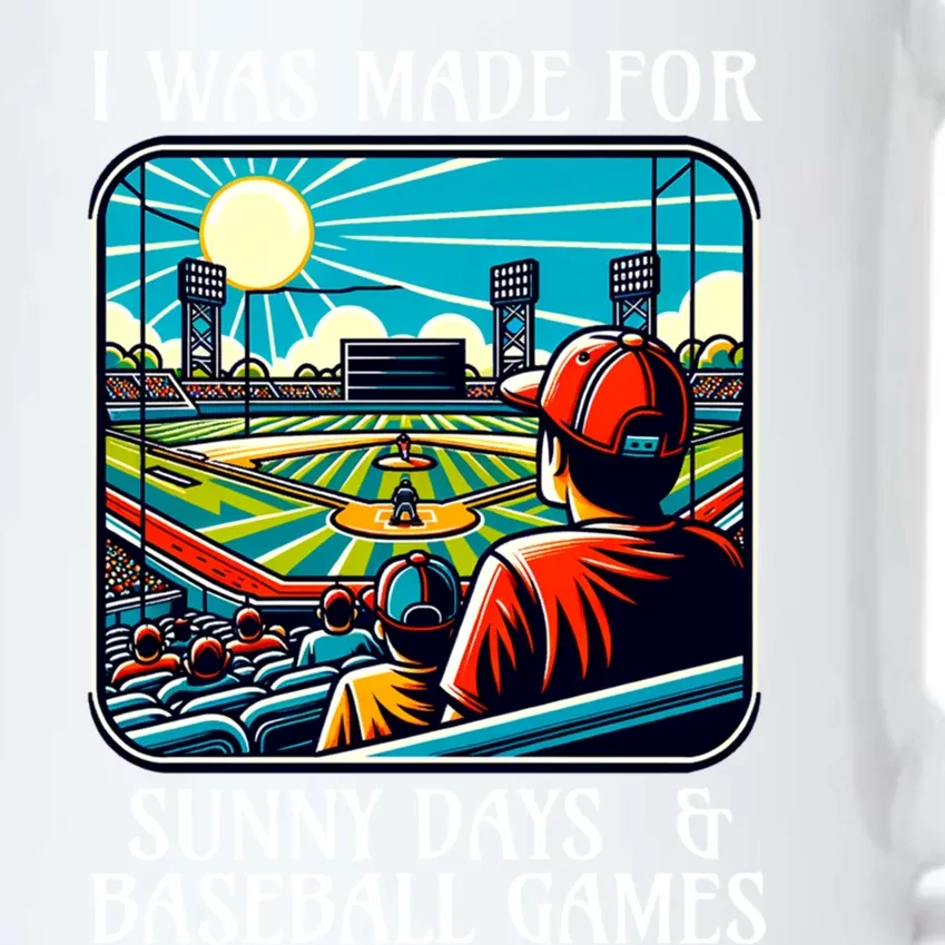 Retro I Was Made Sunny Days And Baseball Games Summer Funny Gift Black Color Changing Mug