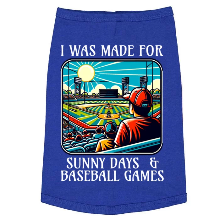 Retro I Was Made Sunny Days And Baseball Games Summer Funny Gift Doggie Tank