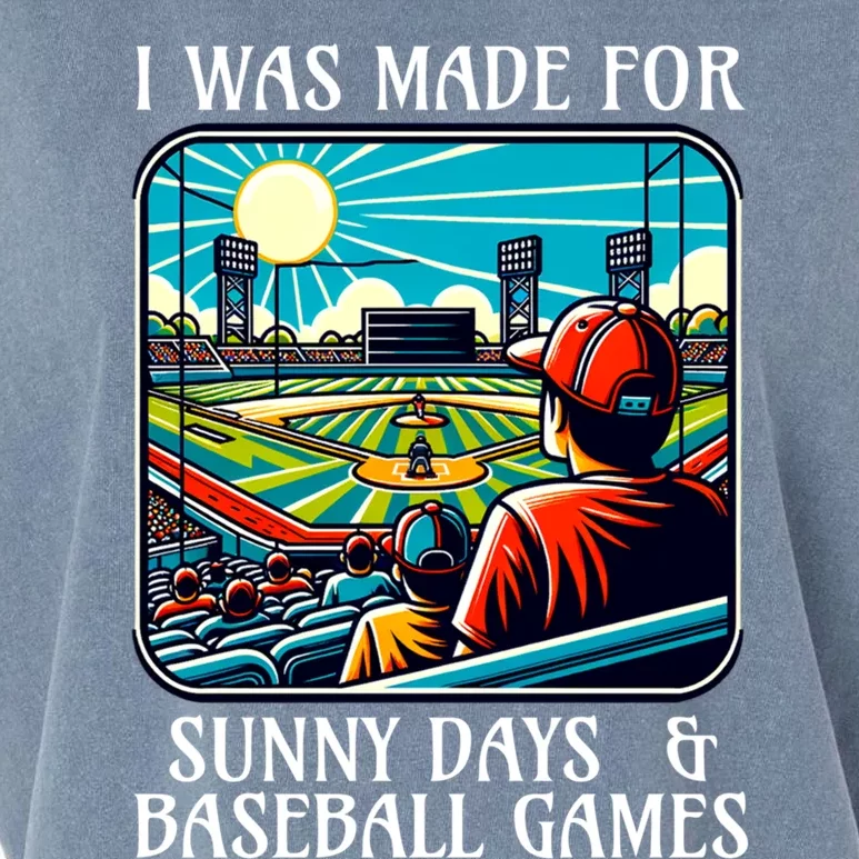 Retro I Was Made Sunny Days And Baseball Games Summer Funny Gift Garment-Dyed Women's Muscle Tee