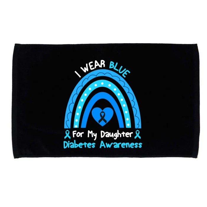 Rainbow I Wear Blue For My Daughter Diabetes Microfiber Hand Towel