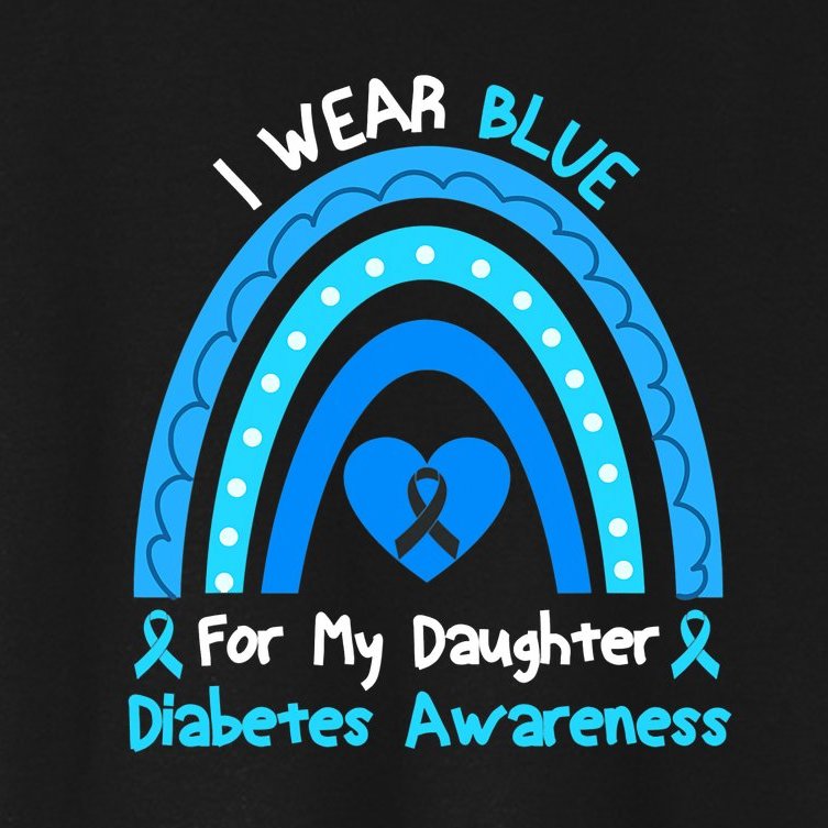 Rainbow I Wear Blue For My Daughter Diabetes Women's Crop Top Tee