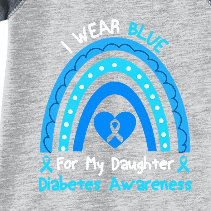 Rainbow I Wear Blue For My Daughter Diabetes Infant Baby Jersey Bodysuit