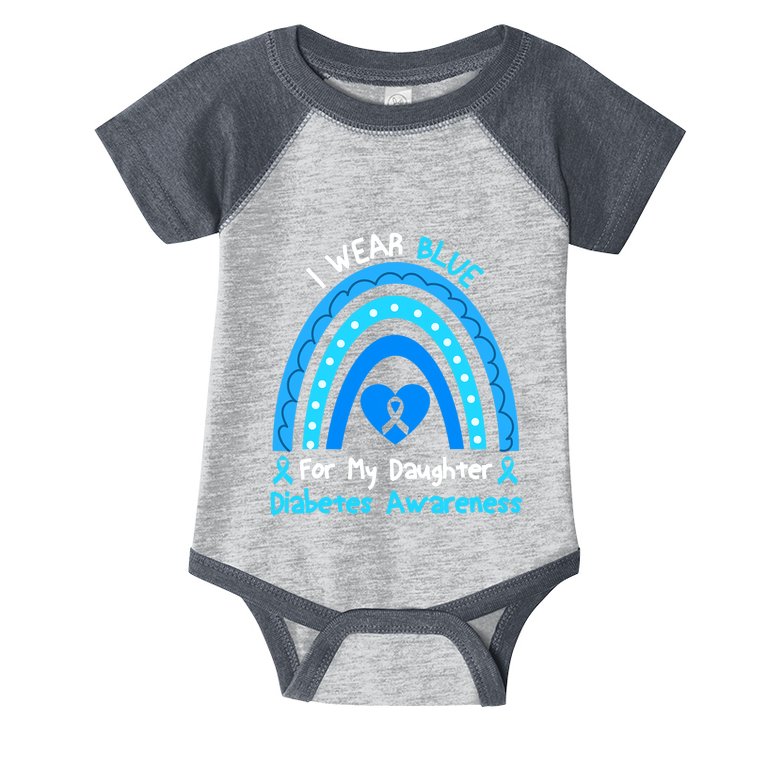Rainbow I Wear Blue For My Daughter Diabetes Infant Baby Jersey Bodysuit