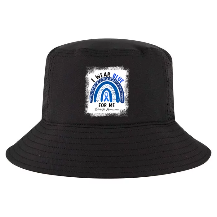 Rainbow I Wear Blue Ribbon For Me T1D Diabetes Awareness Cool Comfort Performance Bucket Hat