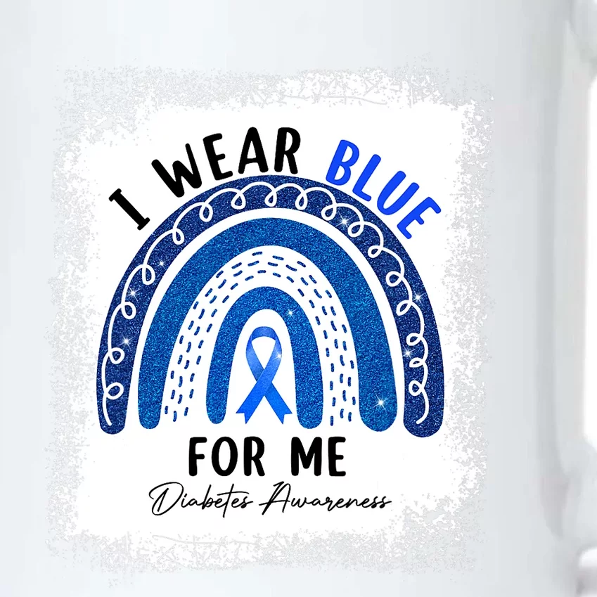 Rainbow I Wear Blue Ribbon For Me T1D Diabetes Awareness Black Color Changing Mug