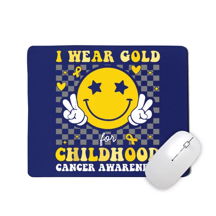 Retro I Wear Gold For Childhood Cancer Awareness Mousepad