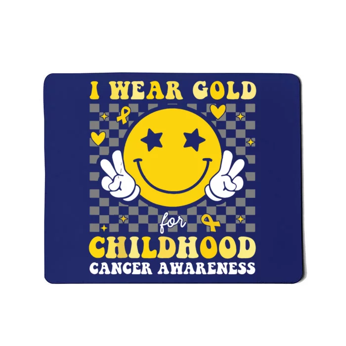 Retro I Wear Gold For Childhood Cancer Awareness Mousepad