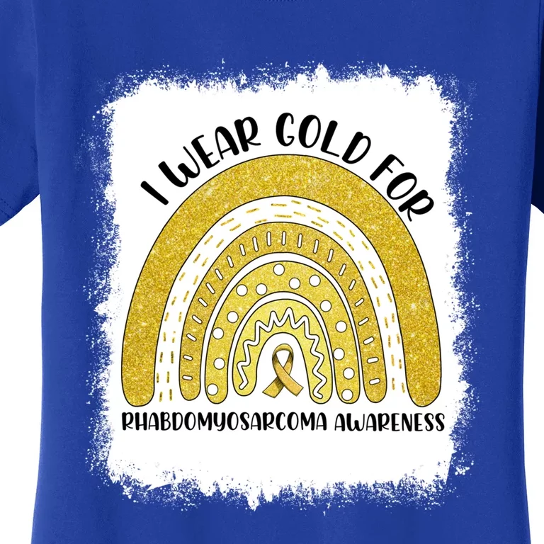 Rainbow I Wear Gold For Rhabdomyosarcoma Awareness Month Meaningful Gift Women's T-Shirt