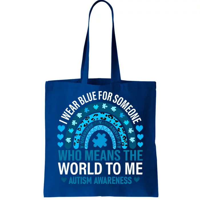 Rainbow I Wear Blue Utism Awareness Month Meaningful Gift Tote Bag